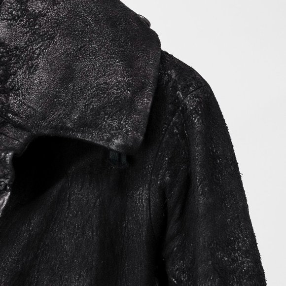 Boris Bidjan Saberi Distressed Black Hooded Leather Jacket - Picture 5 of 10